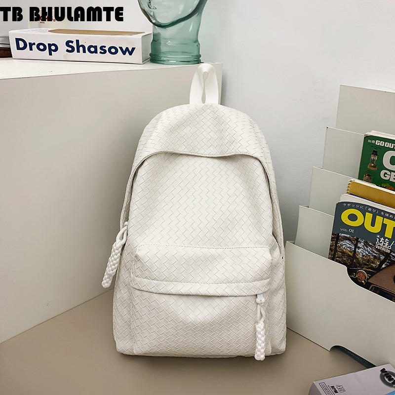 Luxury Bag Free Shipping Designer Bag Men's New Versatile Backpack For Students, Casual Laptop Backpack, Woven PU Leather, Trendy And High-end Tr