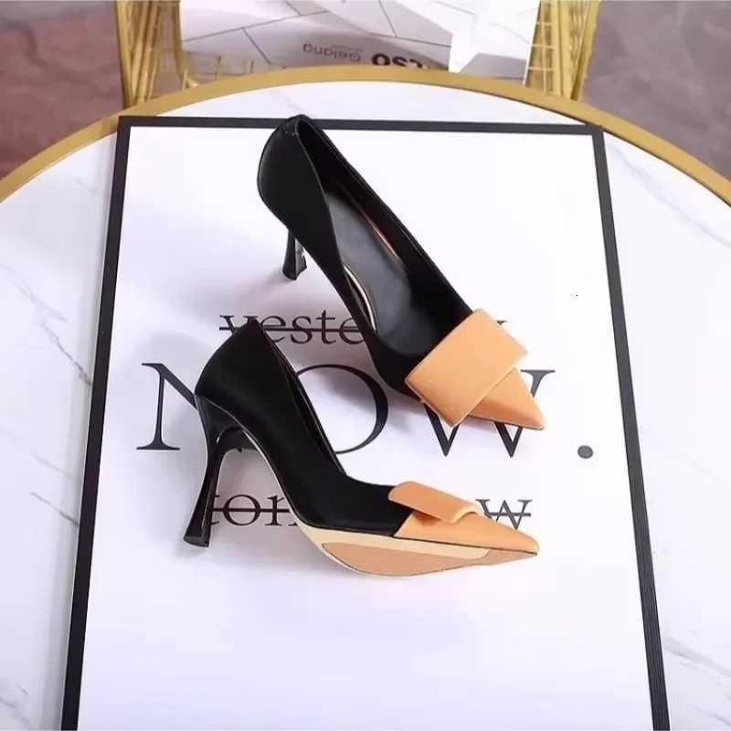 Brand Women Shoes 2024 Sexy Pointed Womens Pumps Comfort Shallow Thin High Heel Pumps Fashion Mixed Color Party Dress Lay Shoes W250910