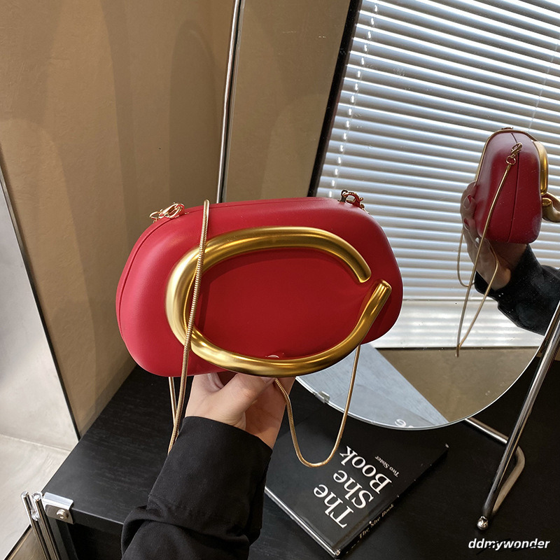European And American Classic Round Box Hand-Held Dinner Free Shipping Designer Metal Handle Chain Single Shoulder Crossbody Bag Retro Mini Handbag
