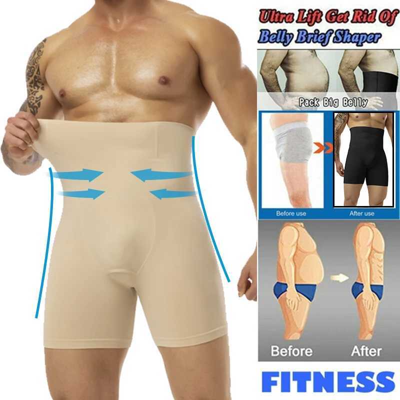 High Waisted Mens Shapewear Tummy Control Shorts Slimming Body Shaper Compression Boxers Briefs 3D pouch with Steel Bone New W250910
