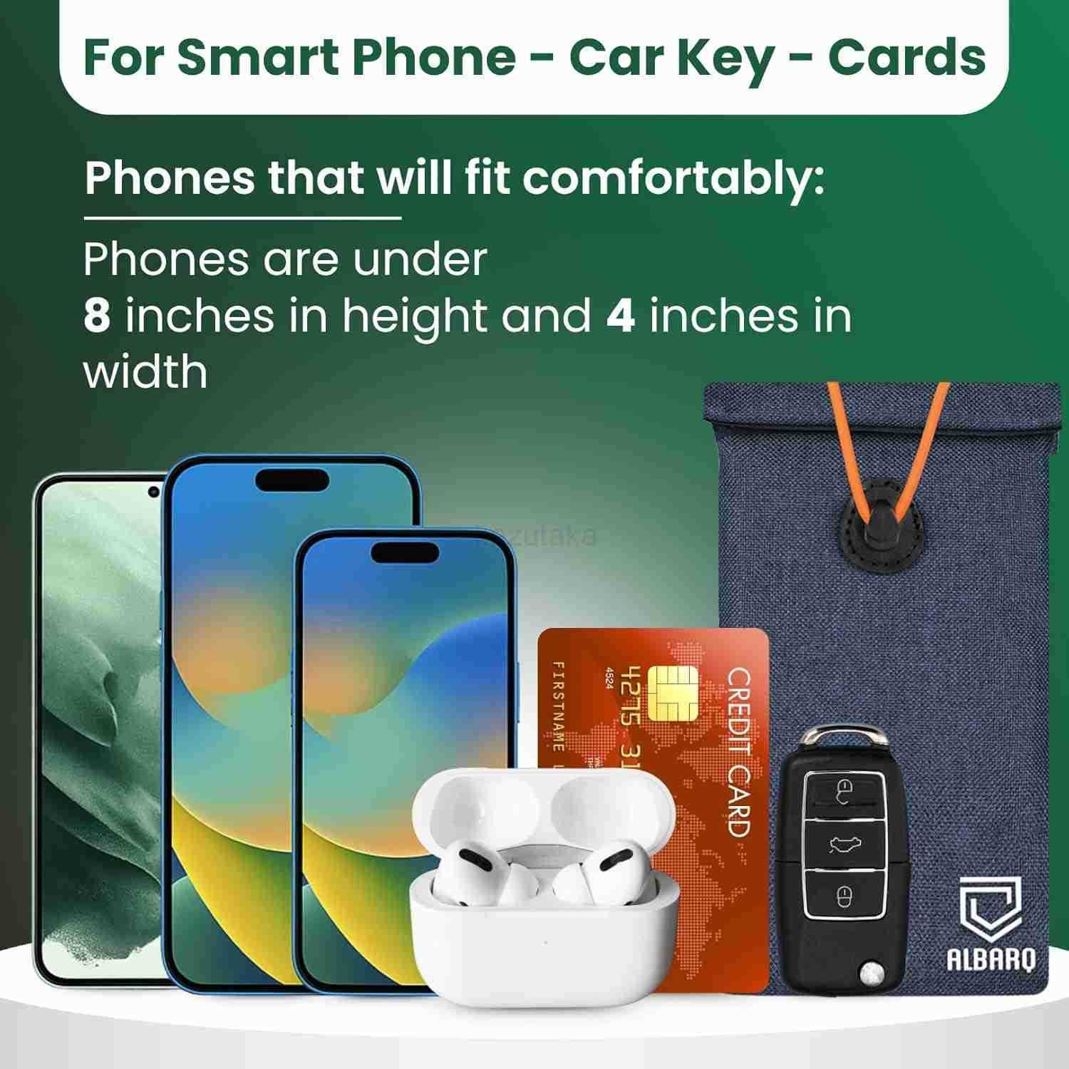 Faraday Bags for Phones Blocker Case for Cell Phone Size 8in x 4in Fits All Smartphones Anti Shield Sleeve Pouch Cover Faraday Fabric SmartDot 5G RF C