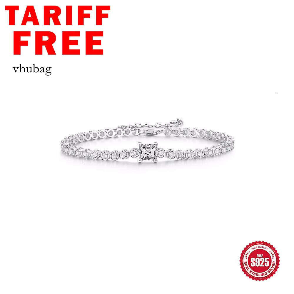 Factory Wholesale Sier Moissanite Bracelet D Color VVS1 Certificate Hip Hop Rubik's Cube Design Elegant Bangles