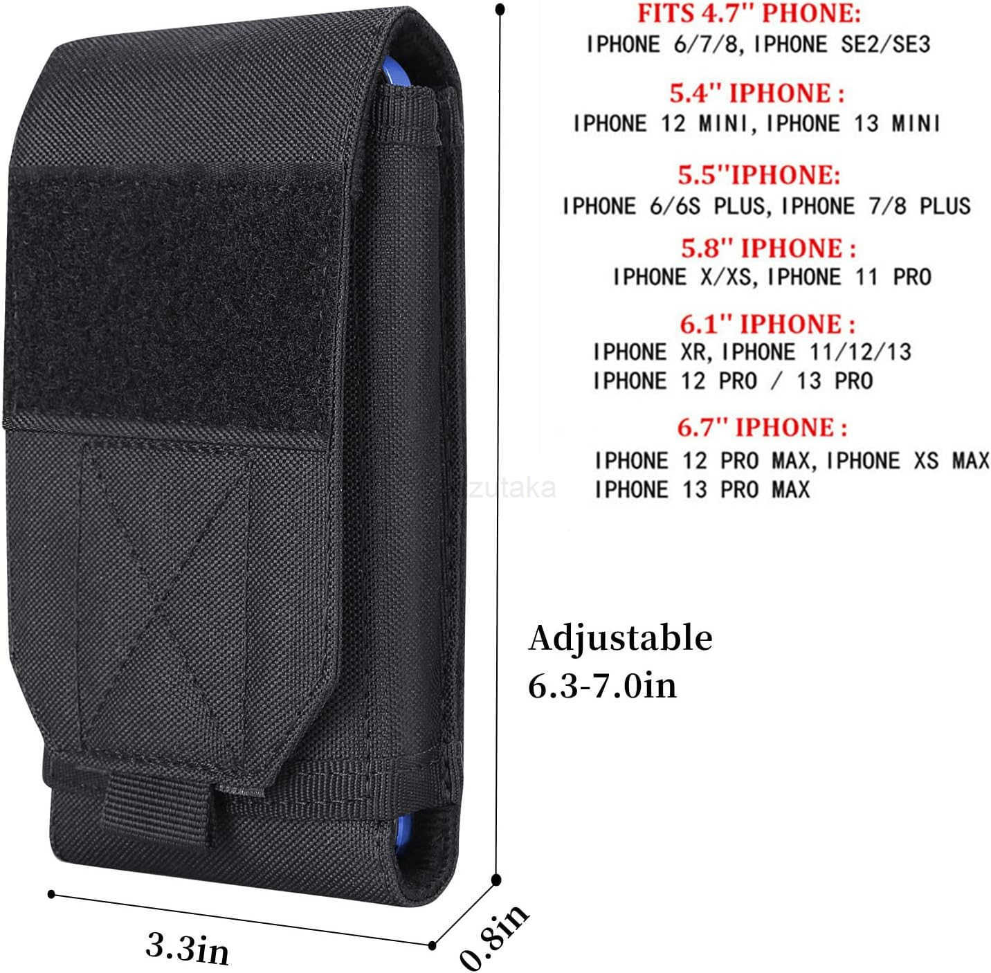 Black Tactical Molle Cellphone Pouch CaseHeavy Duty Waterproof Phone Holster Bag for Phone Z250910