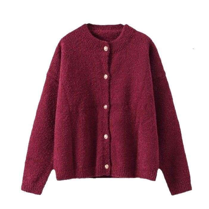 Autumn And Winter New Loose Buttoned Knitted Sweater Long Sleeve Cardigan Coat For Women B3
