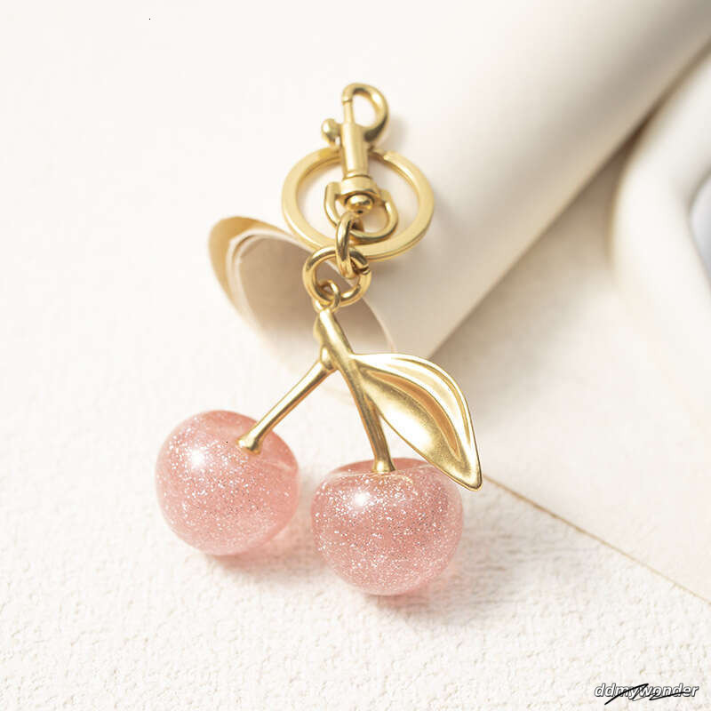 Pink High-End Exquisite Internet Celebrity Keychain Pendant Cherry Red Charm Bag New Style Decoration ddmywonder ddmywonder