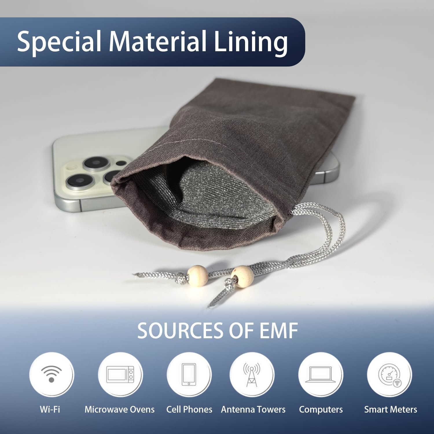 Cell Phone Sleeve fo Phone Pouch HighShield EMF Blocking Pouch 100 Silver Fibers forDigital Security Signal Blocking AntiEMP Radiation Bag for Privacy