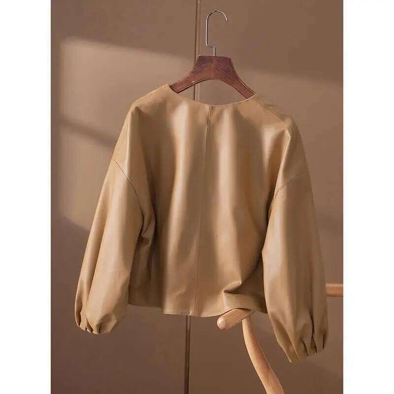 Designer Clothing 2025 High Quality PU Leather Jackets Spring Autumn Short Simple Coat Female Women Jacket Femme Luxury Bag