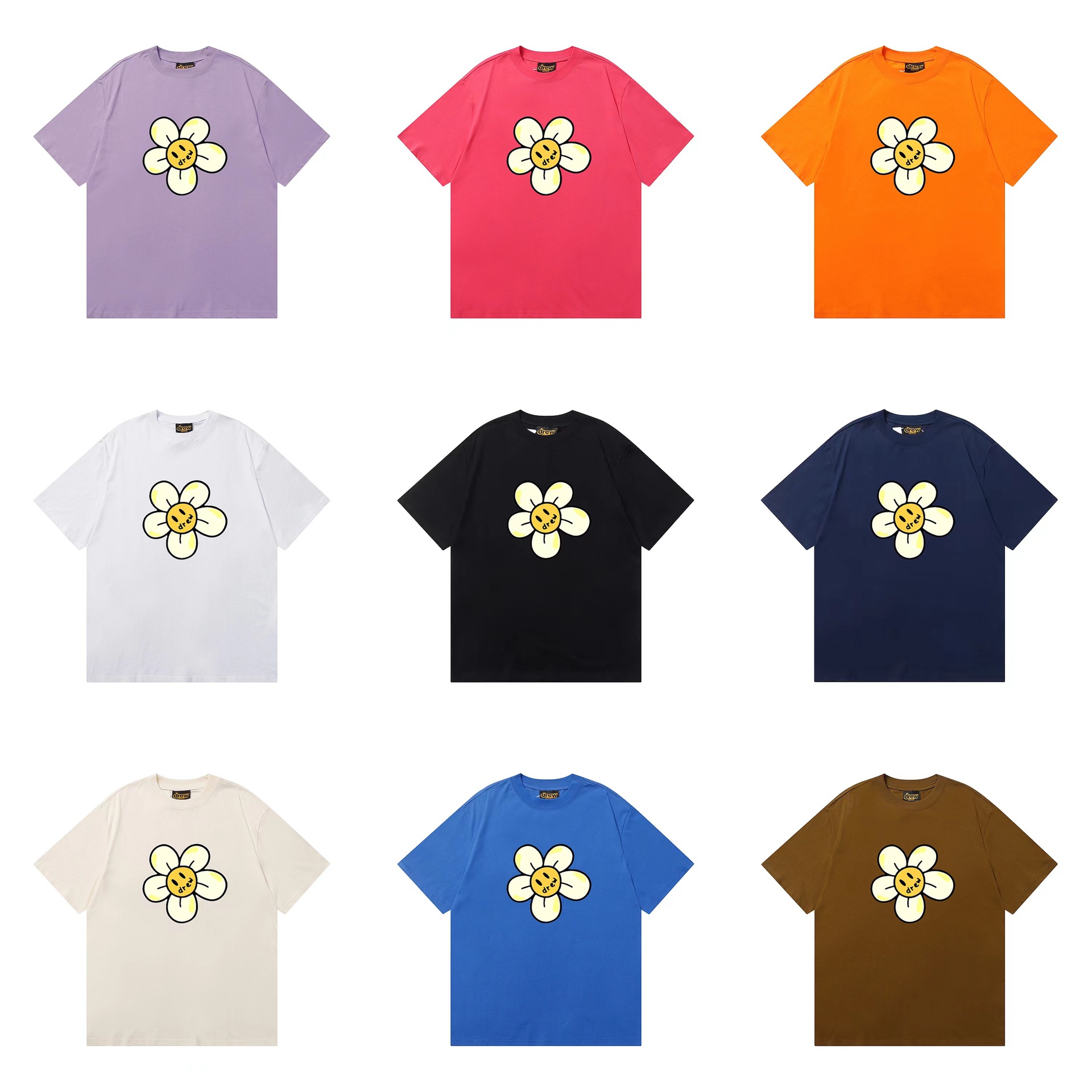 Drew House Designer luxury T shirt men's and women's T-Shirts Little-daisy print