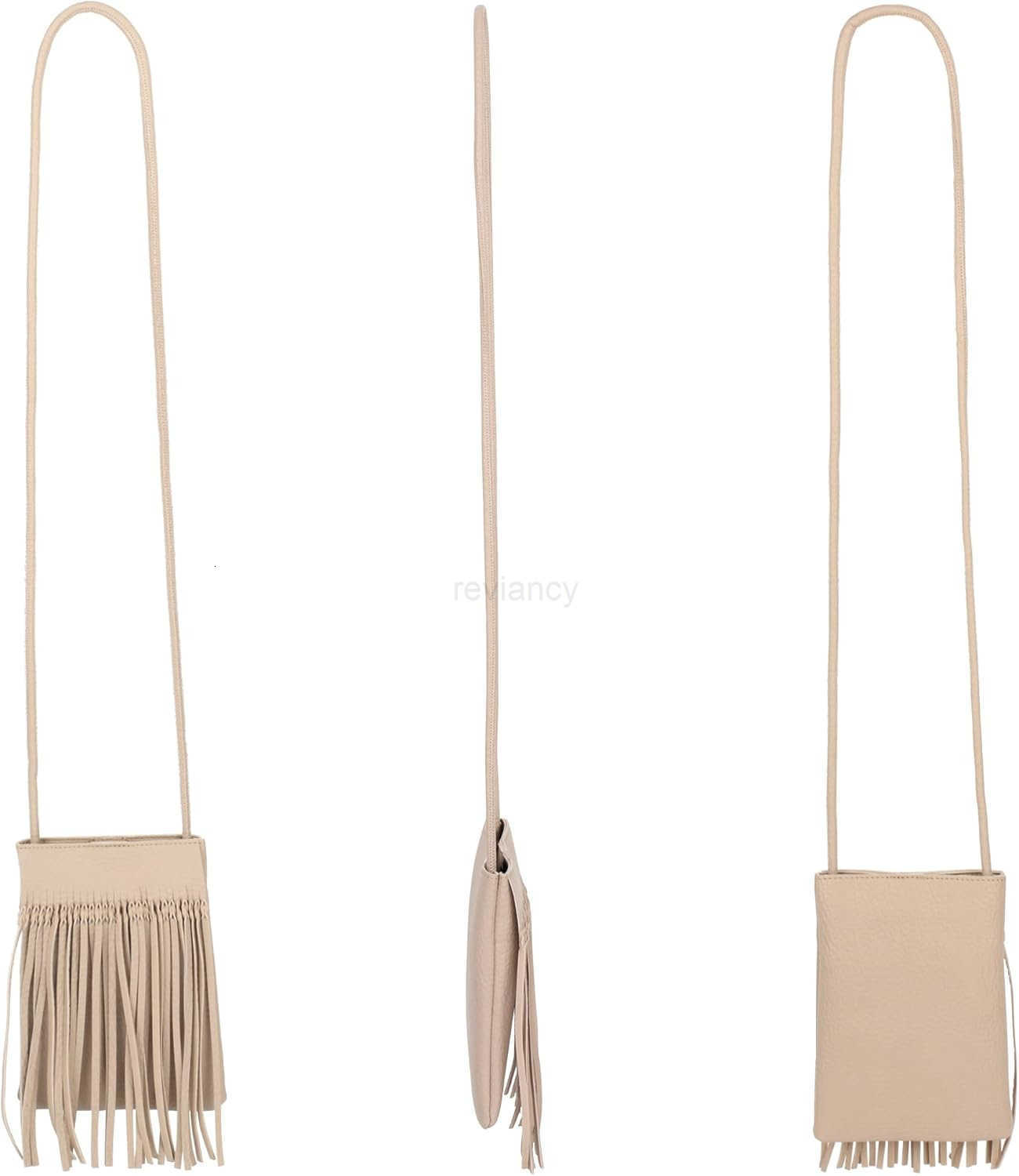 Womens Mini Fringed Crossbody Shoulder Bag Leather Cellphone Bag Tassel Wallet PurseW250909