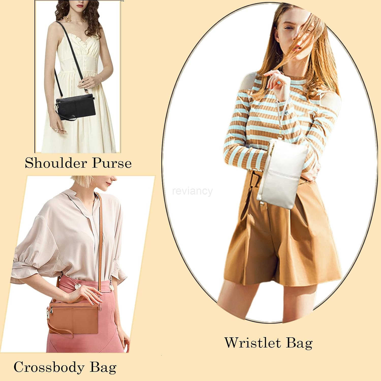 Leather Wristlet Clutch Wallet Purses For WomenWomens Triple Zip Cell Phone Bags Small Crossbody BagW250910