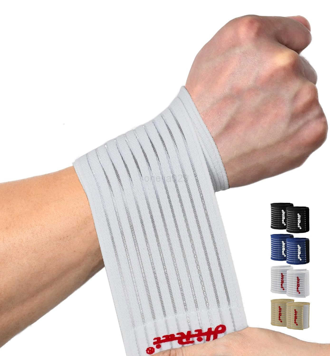 2Pack HighElastic Wrist Support Straps Wrist Compression Bandage Wrist Wraps Wristbands for Carpal Tunnel Arthritis Tendonitis Weightlifting Tennis Ba