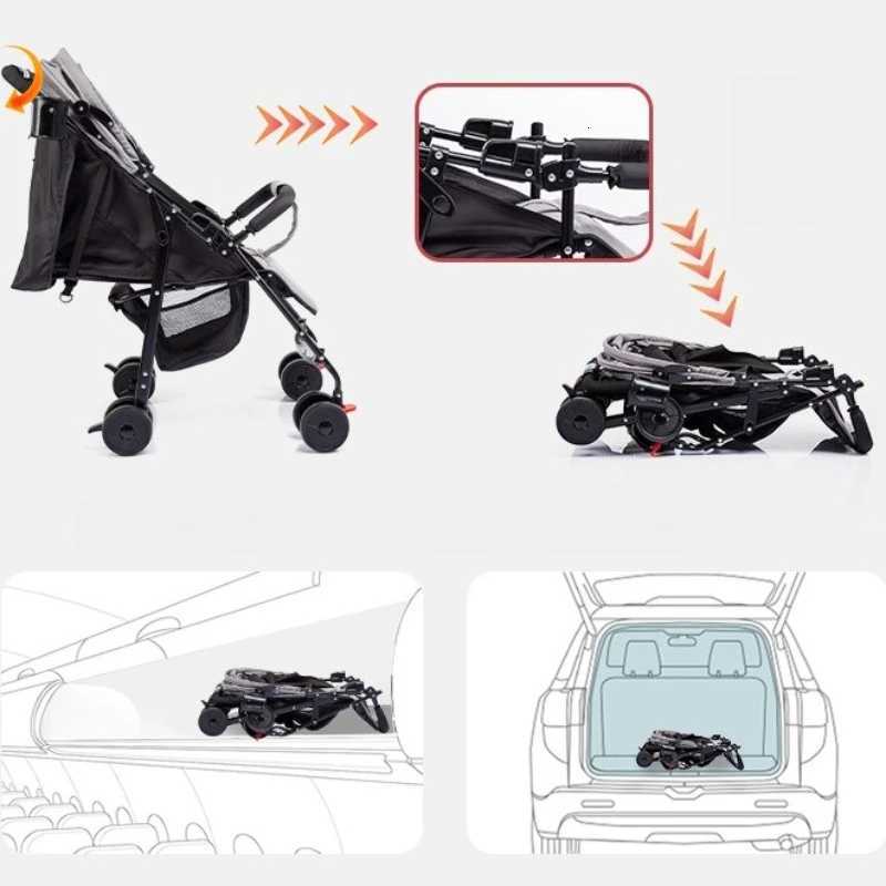 Foldable and Lightweight Baby Stroller for Sitting and Lying Shockabsorbing and Brakeresistant for All Seasons W250910