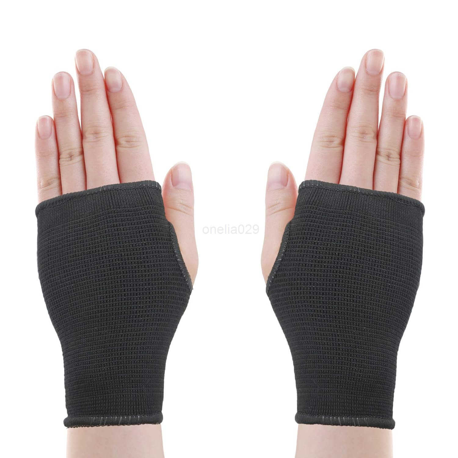 Hand Wrap Knitted Palm Sleeve Wrist Brace Hand Protection Support for 814 Years 1 Pair Black W250910