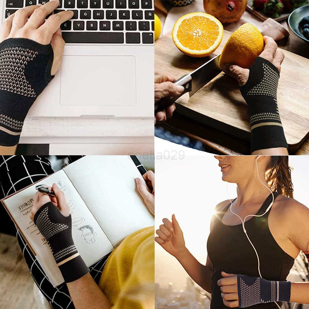 Wrist Compression Sleeve Elastic Wrist Support Sleeve Wrist Brace for Tendonitis Arthritis Sprains Pain Relief Breathable Carpal Tunnel Hand Brace for