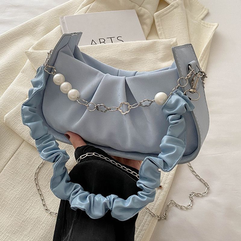 2025 This Year S Trendy Niche Underarm Bag For Free Shipping Luxury Bag Women Summer Fashion Pleated Chain Bag Stylish Designer Bag Versatile Shoulder