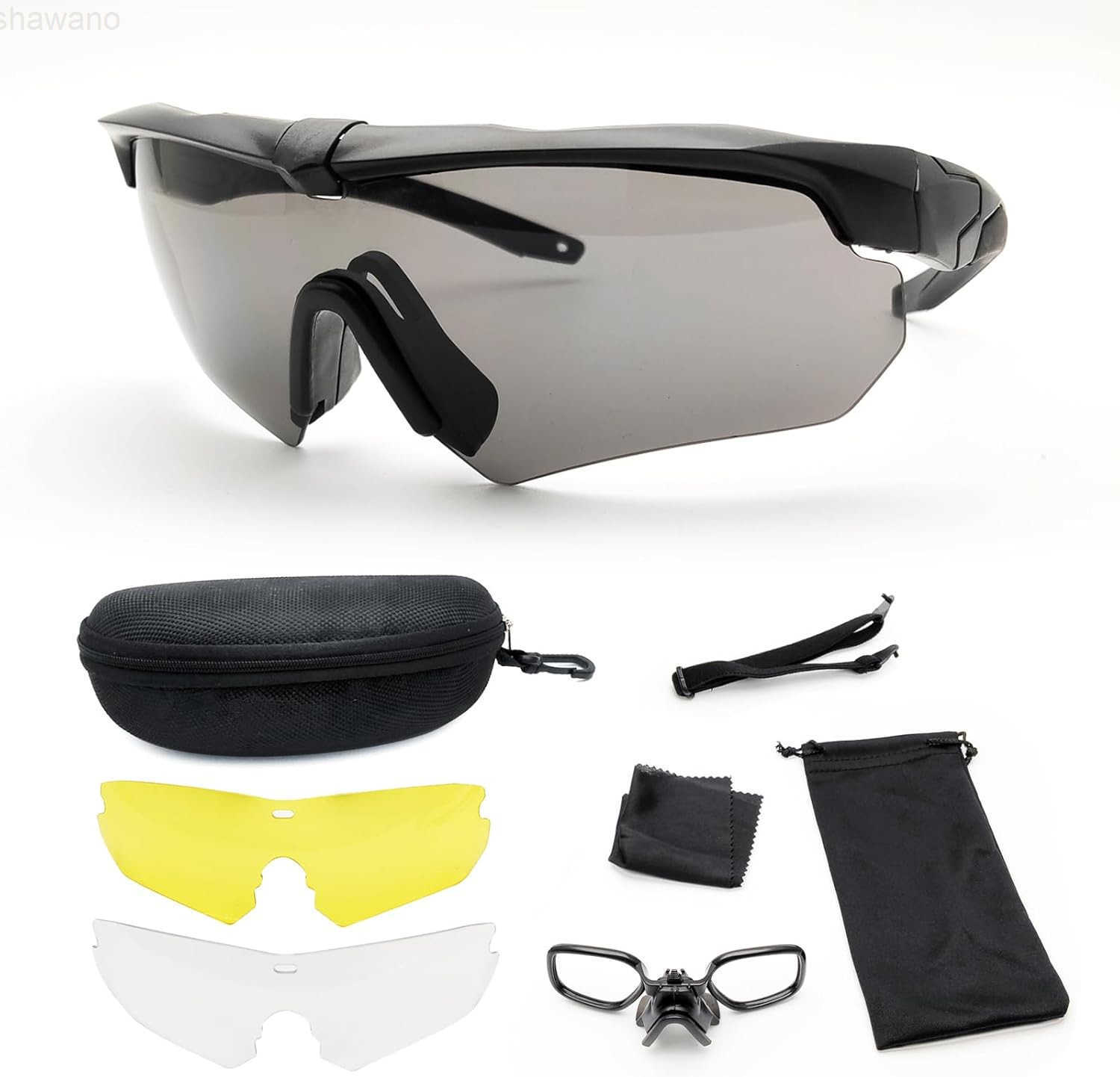 Tactical Eyewear Outdoor Unisex Shooting Glasses with 3 Interchangeable Lens Airsoft GoggleW250910