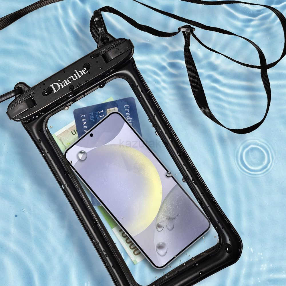 2Pack Waterproof Phone Pouch Universal IPX8 Floating Waterproof Case with Adjustable Lanyard for All Phones Up to 83 Beach Waterpark Travel Essentials