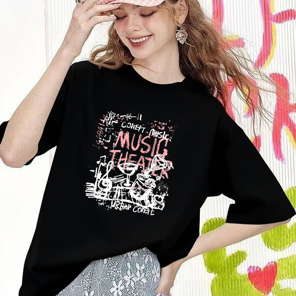 Fashion Versatile Printed Short-Sleeve Top - High-Quality Heavyweight Pure Cotton Tee (260g) 202509091007