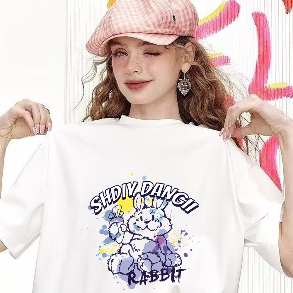 Fashion Versatile Printed Short-Sleeve Top - High-Quality Heavyweight Pure Cotton Tee (260g) 202509091007