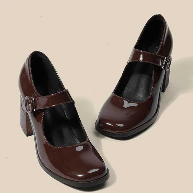 Mary Jane Shoes Women British Style Spring Autumn Retro Square Head High Heels Casual Comfortable Party Pumps Zapato De Tacon W250910