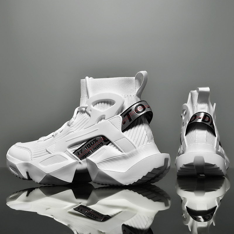 Fashionable and trendy high top sports new cool plus size 39-46 breathable mesh lightweight socks shoes