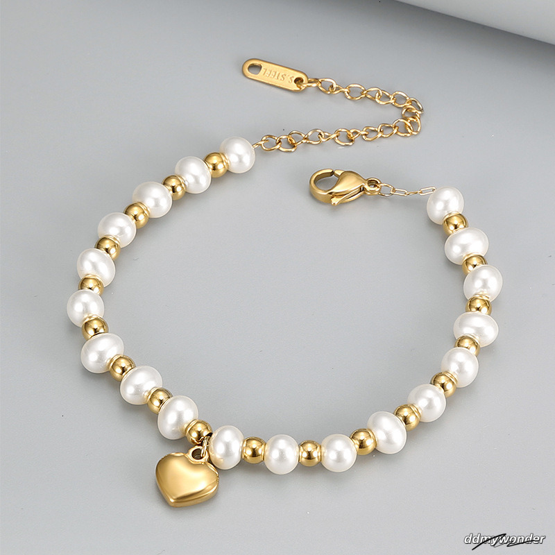 Korean Creative Fashion Sweet Minority Design Personalized Love Pearl Bracelet Casual Women Steel Jewelry 250710
