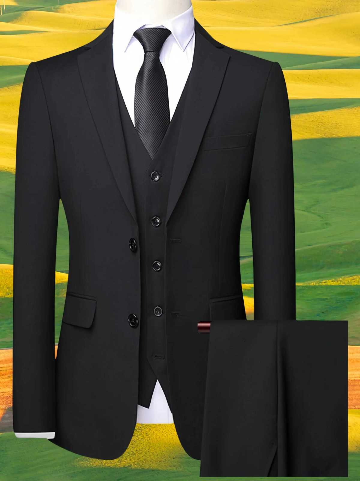 High Quality Wedding Groomsmen Suit 3 piece JacketVestpants Men Simple Business Elegant Fashion Job Interview Gentleman Suit W250910