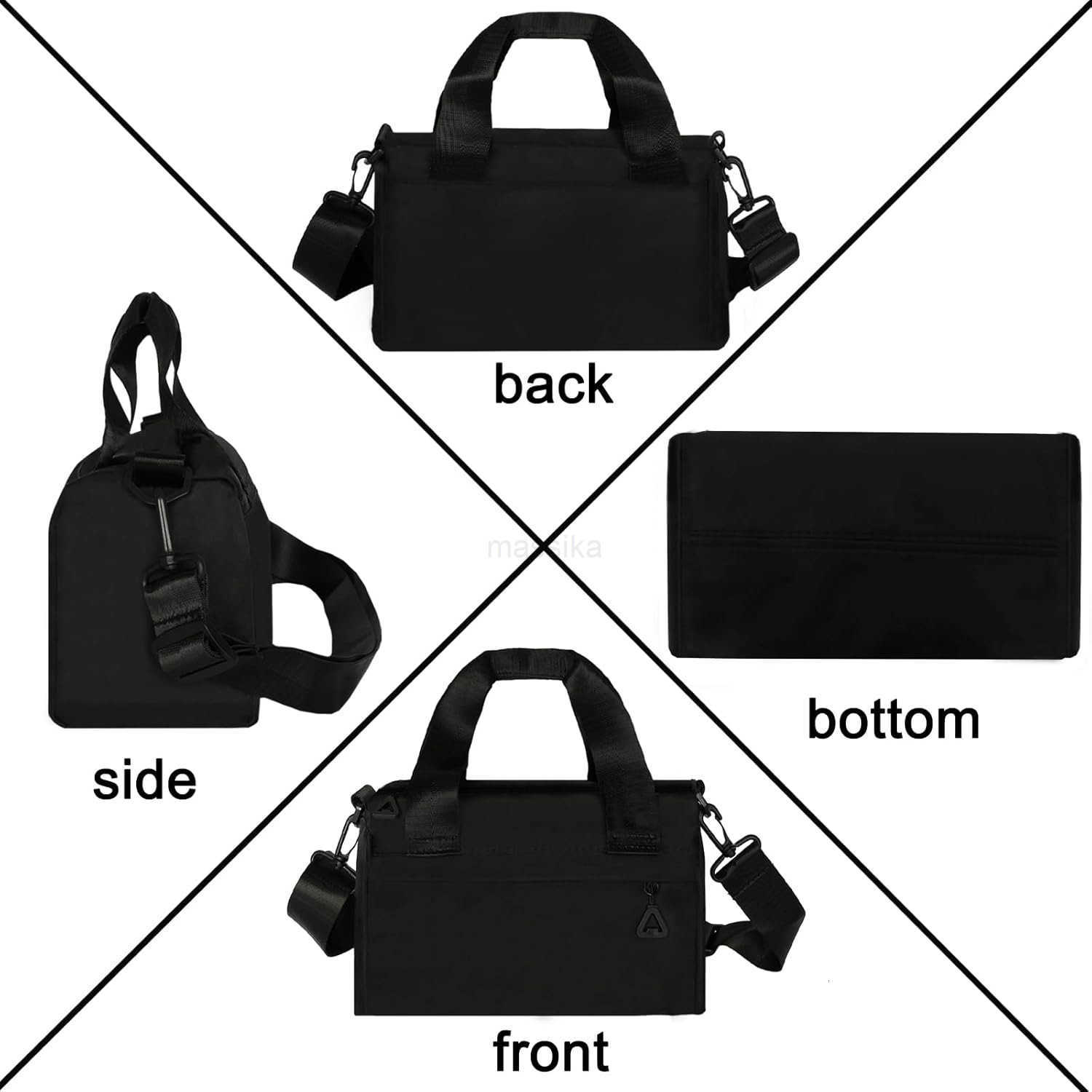 Mini Gym Bag Sport Bag Adjustable Small Duffle Bag Detachable Strap Gym Tote for Women Men Portable Fitness Shoulder Bag for Sports Travel Black M2509