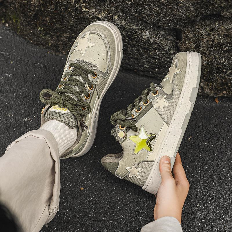 free shipping designer New Red Wine Longjing Star Board Shoes for Mens Niche Design Sports Leisure Mens Shoe Trend