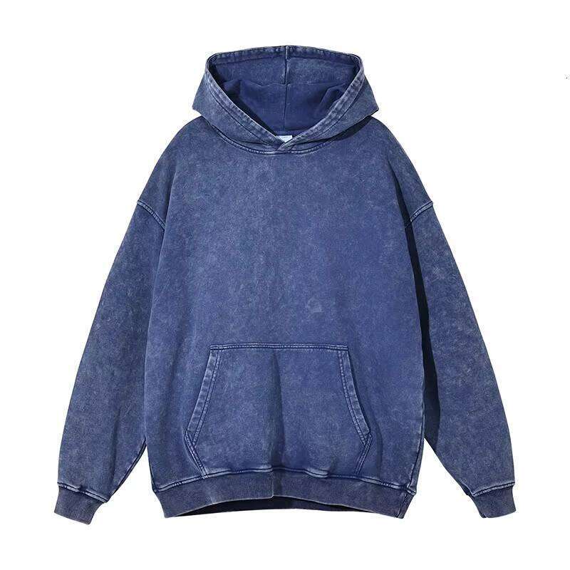 420gsm High-Quality Oversized Water Drop Washed French Terry Heavyweight Printed Men's Cotton Hoodie