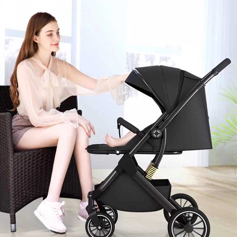 Portable Baby Stroller High Landscape Can Sit and Lie in both Directions to Promote the Baby stroller Onehanded Folding W250910