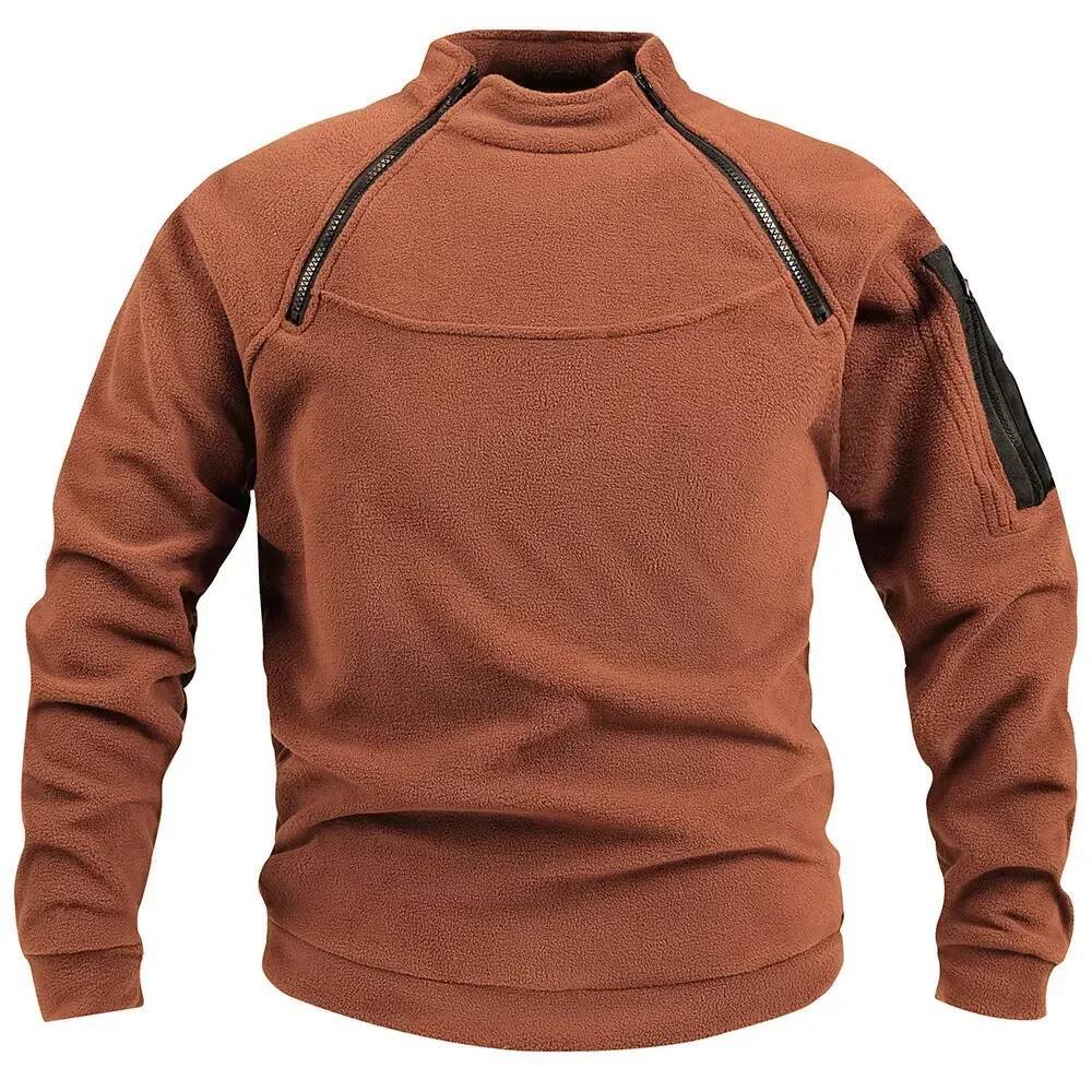 Outdoor Men's TacticalFleece Jacket Clothes Warm Zippers Pullover Men Windproof Coat Thermal Hiking Sweatshirt dongdumaoyi