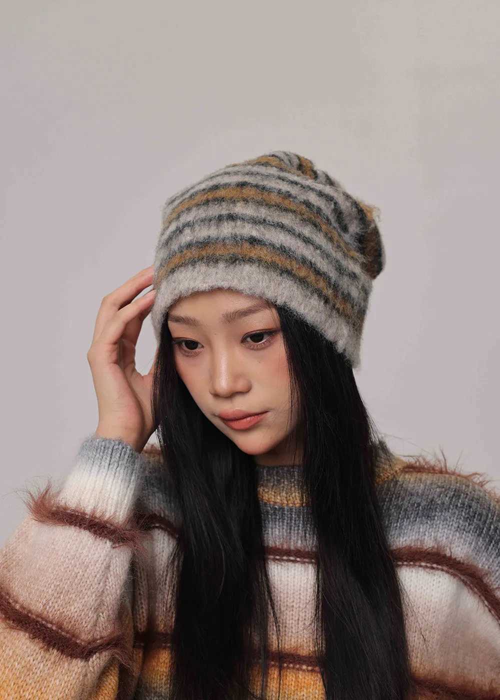 Striped Knitted Beanies Hats For WomenMen Winter Plush Warm Skullies Hat Unisex Outdoor Coldproof Ski Ear Protection Cs GorroXJ250910