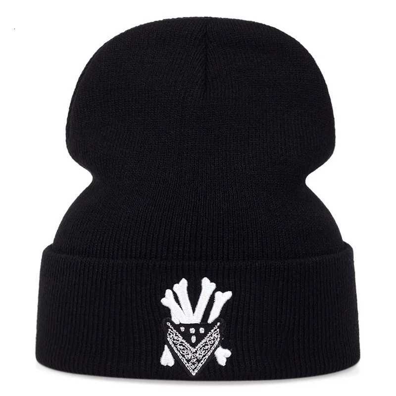 Unisex CRTZ tter Pentag broidery Beanies Autumn Winter Warm Knitted Hats Hip Hop Beanie Hat s for Wen Men G250910