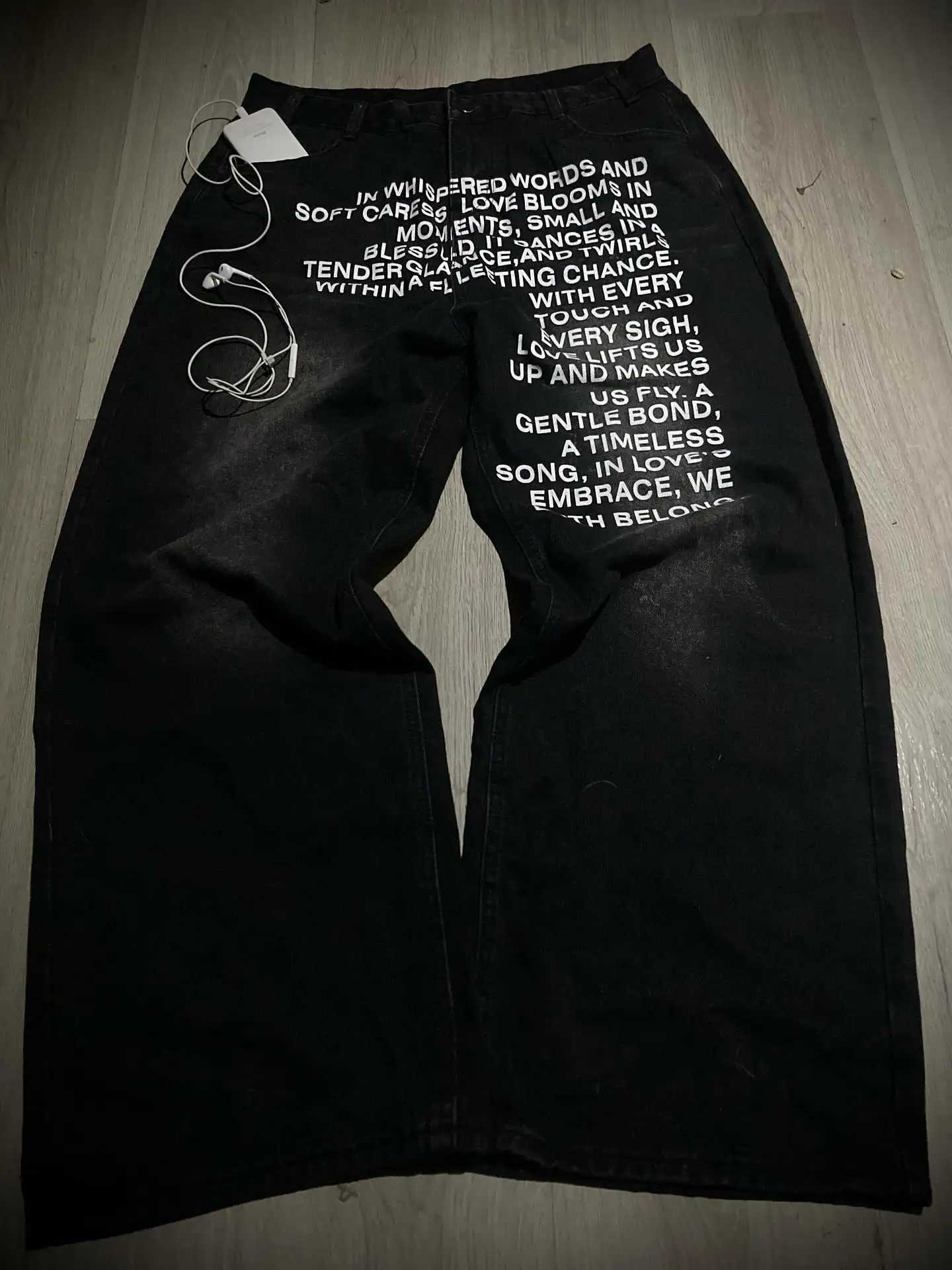 Y2k Hot Sell Letter Denim Pants Embroidery Baggy Jeans Straight Wide Leg Jeans Casual Hip Hop Streetwear Z250910