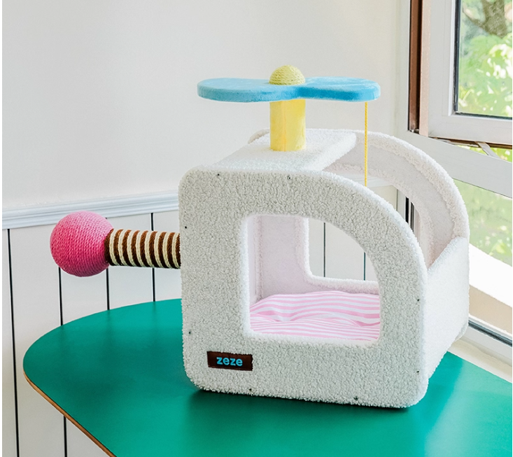 Stylish Airliner Style Kitty Shelter - Ergonomic Sleep Space Combining Durability & Cozy Cushioning