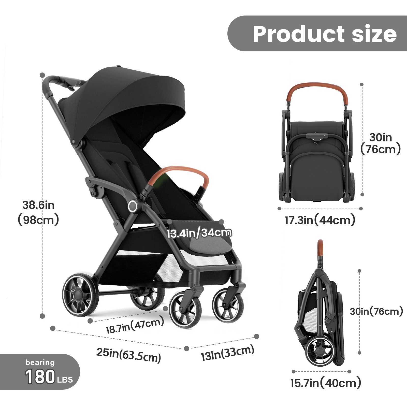 Standard Stroller Seat Foldable Portable Newborn Stroller Luxury Baby Carriage Suit BabyToddlers360Swivel Seat W250910