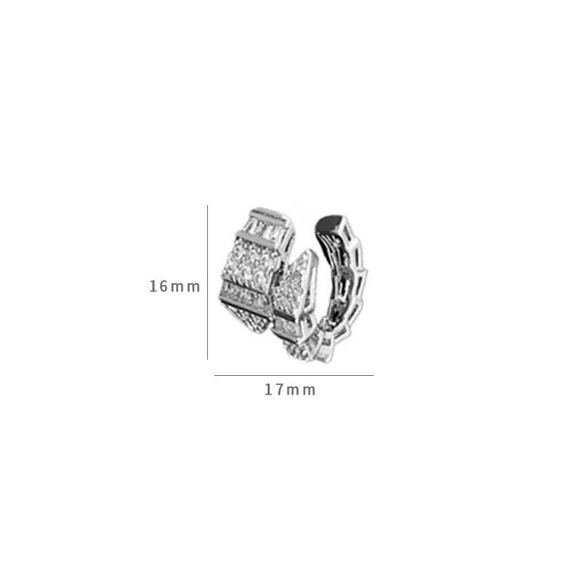 Serpentine shaped zircon ear clip, niche creative, no ear hole ear bone clip