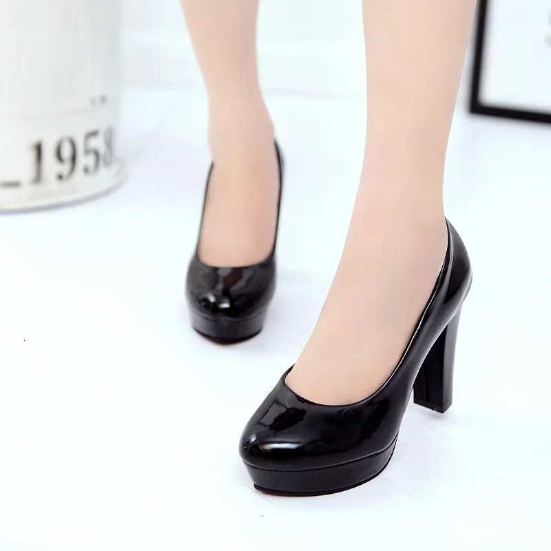 High Heels Shoes Women White Wedding Shoes Thick 10 CM Heels Fashion Party Pumps Footwear Black Red Round Zapatos De Mujer W250910