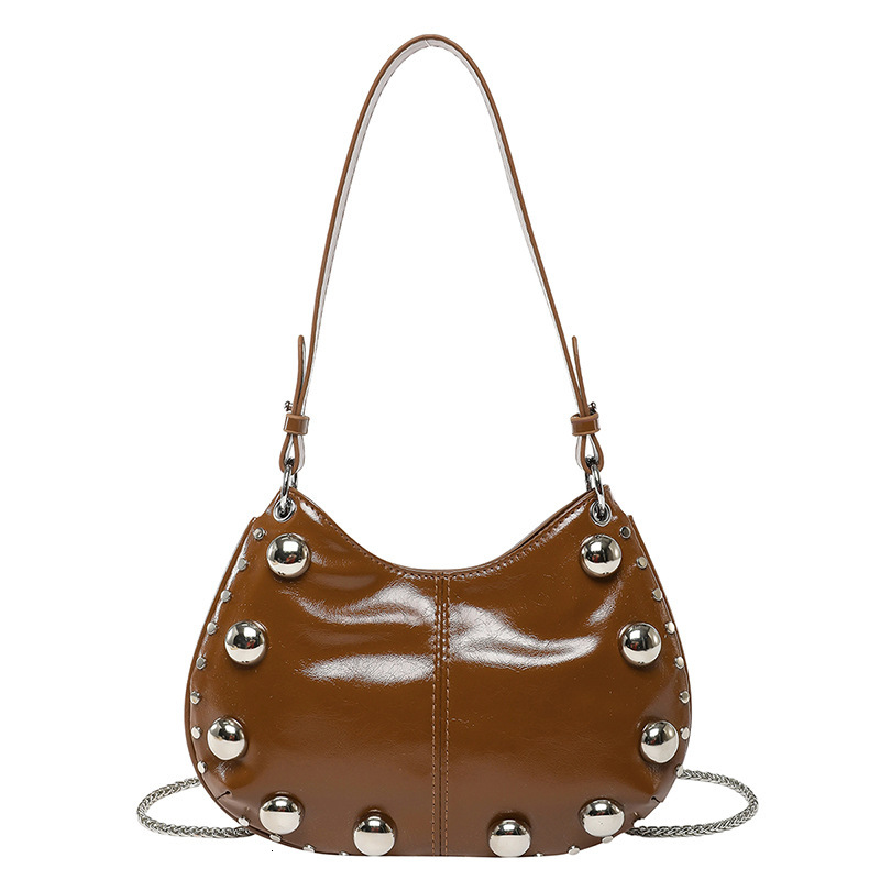 2025 autumn new handbag Korean style niche design versatile trend fashionable rivet bag women's shoulder bag designer bag