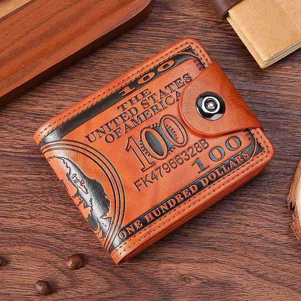 Men Bill Wallet PU Leather CARD Photo Holder Bifold Billfold Brown 100 DollarZ250910