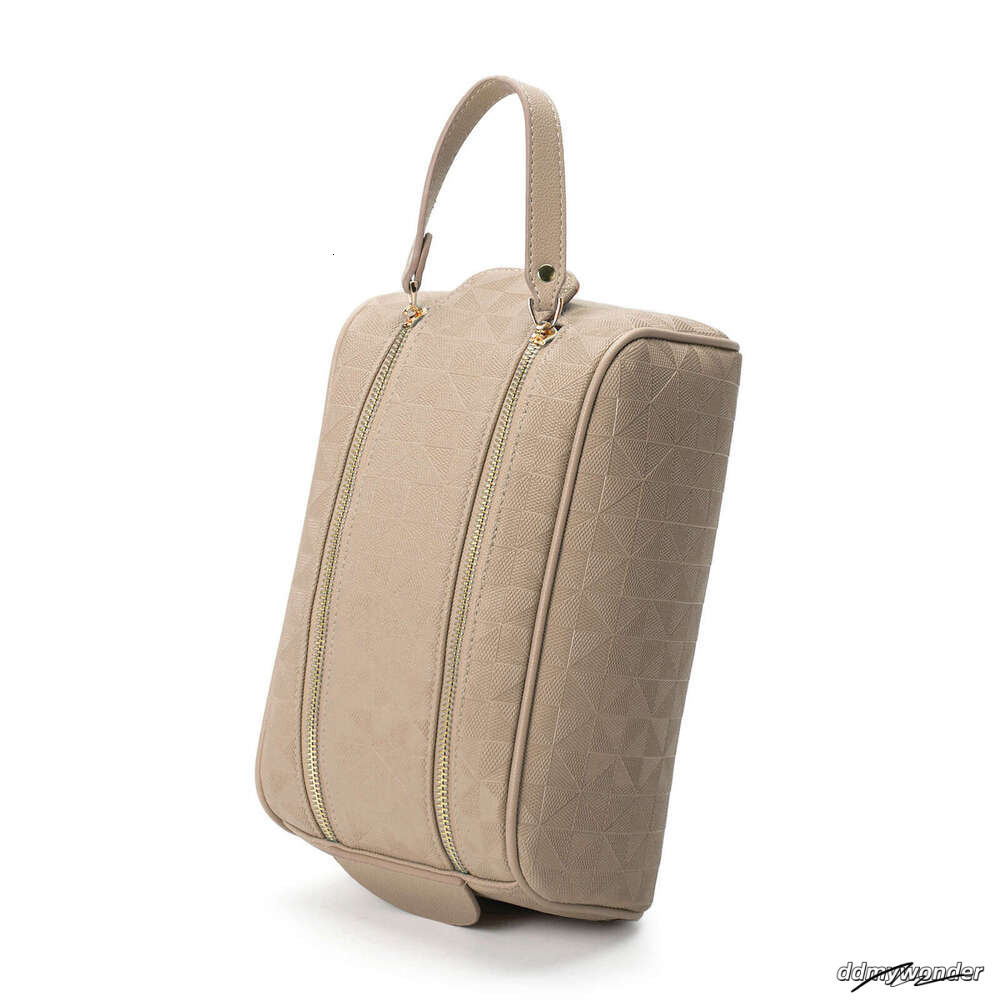 Lacel Urwebin Fashion Emed Portable Double Zipper Makeup Clutch Toiletry Storage Large Capacity Handheld Cosmetic Bag