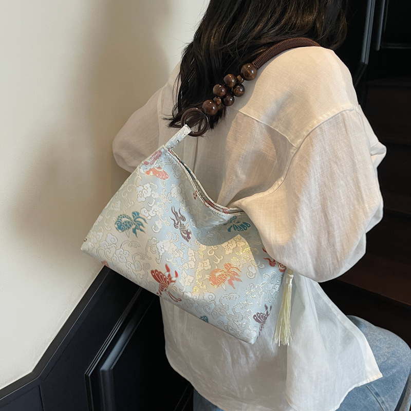 2025 Autumn New Retro Embroidered Handbag, Unique Design, Versatile, Trendy, Fashionable, Simple Women's Shoulder Bag, Designer Bag