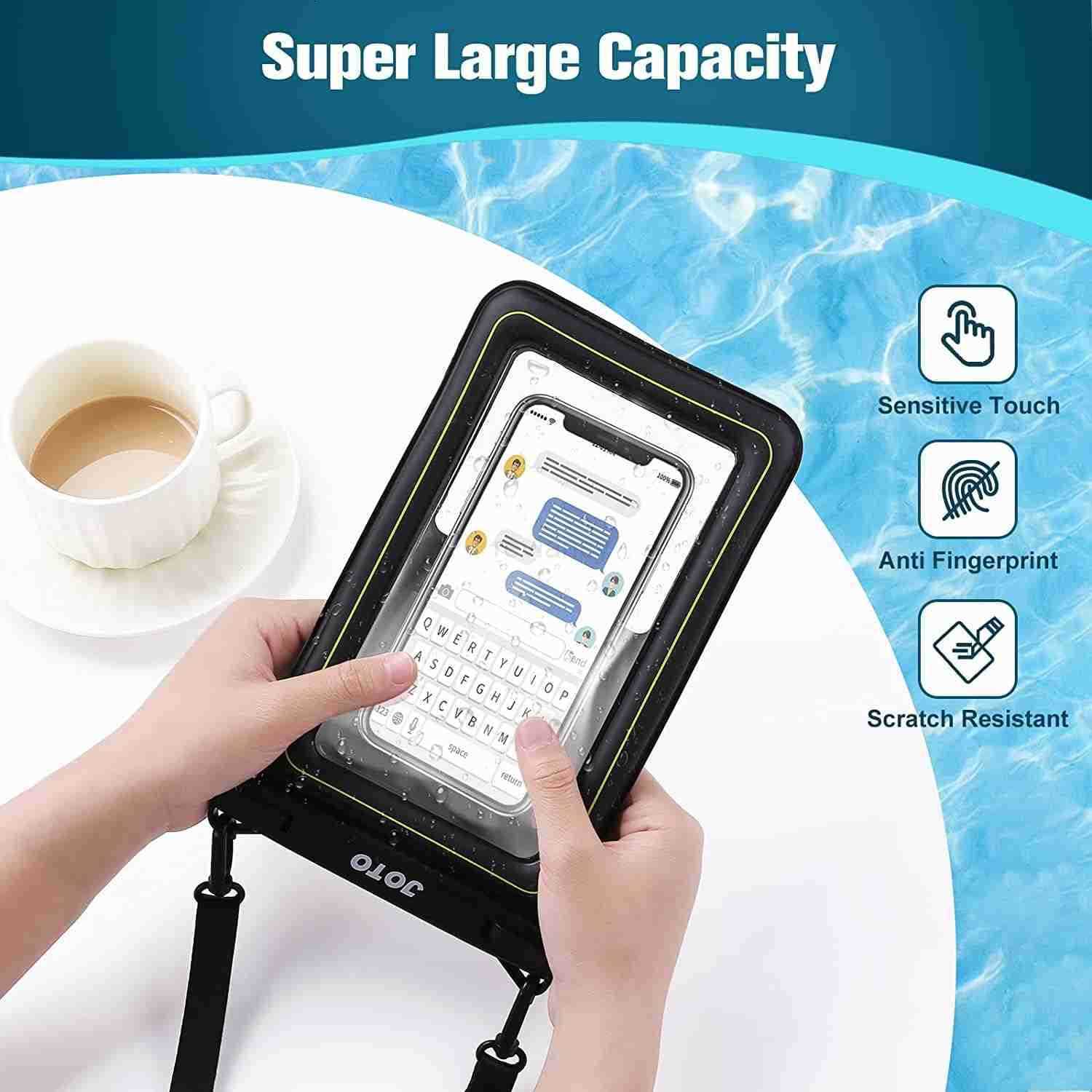 Large Floating Waterproof Phone Pouch Up to 10 Underwater Phone Case Cellphone Dry Bag for iPhone 16 15 14 13 12 11 Pro Max Xs Max XR X 8 7 Plus SEGal