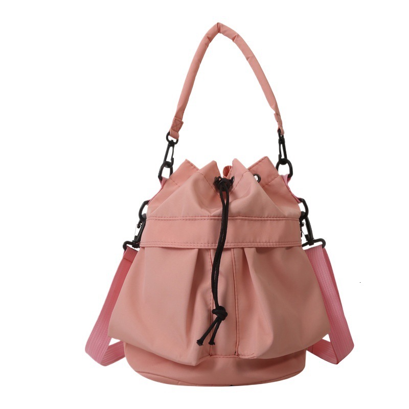 Designer Fashion Women's Multi functional 2025 New Drawstring Single Shoulder Slant Water Bucket