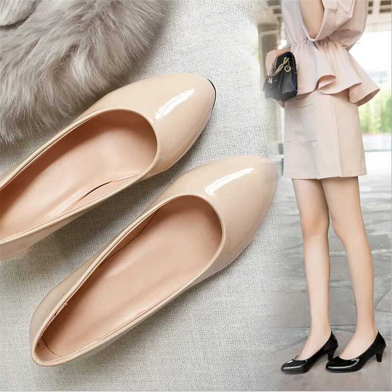 Shoes Ladies Pumps Medium Heel Nude Sexy High Heels Weeding Shoes Women Office Work White Pumps Party Shoes W250910
