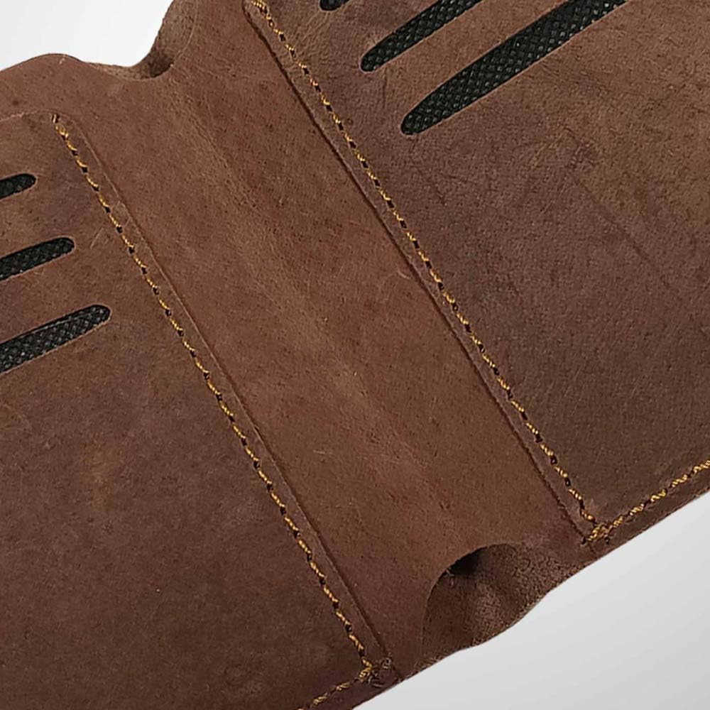 Leather Wallets For Men Vertical Bifold Wallet with 6 Card Slots BrownZ250910