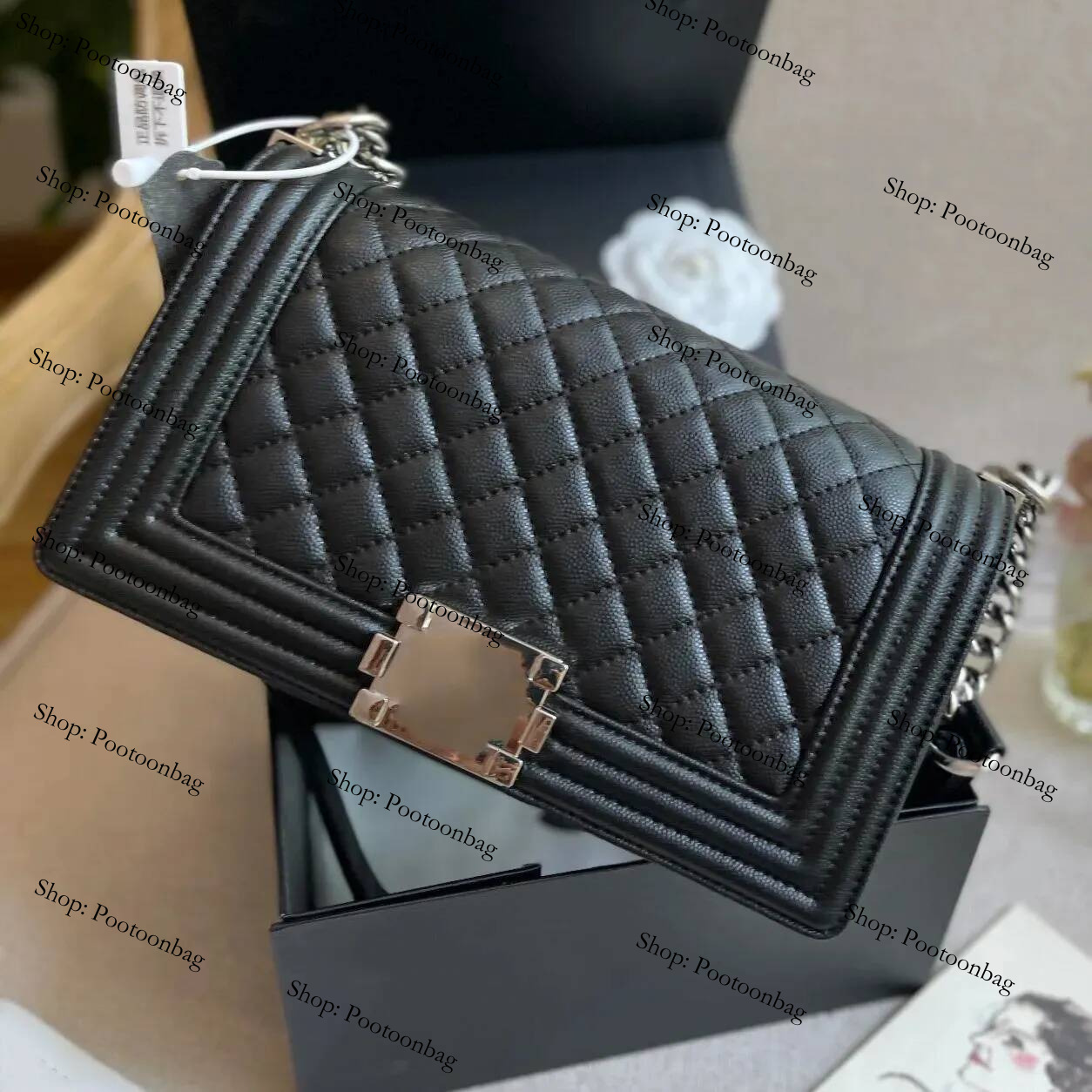 Cc Bag Iridescent Pink Pearl Of Classical Luxury Designer Chain Crossbody Chan Bag With Silver Metal Hardware Double Flap Shoulder Handbag More Pocket 25 Cm On