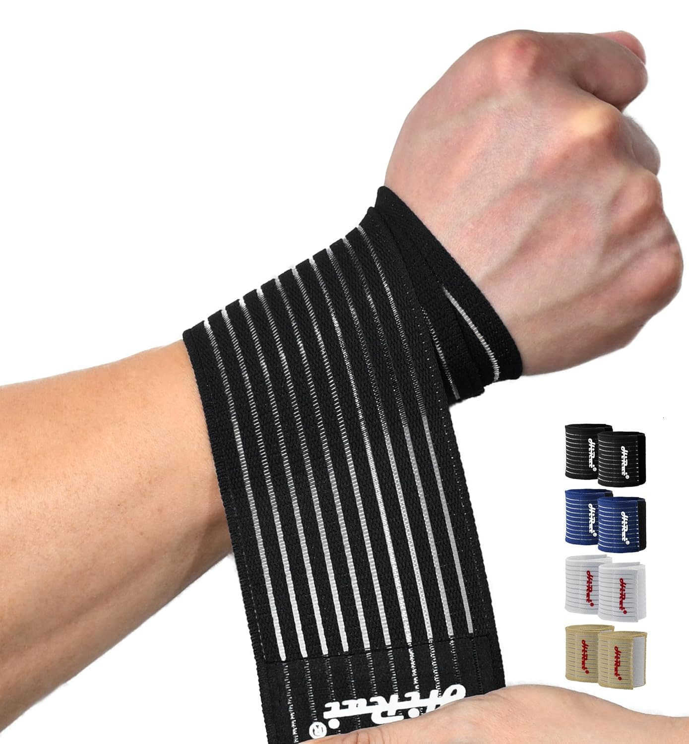 2Pack HighElastic Wrist Support Straps Wrist Compression Bandage Wrist Wraps Wristbands for Carpal Tunnel Arthritis Tendonitis Weightlifting Tennis Ba