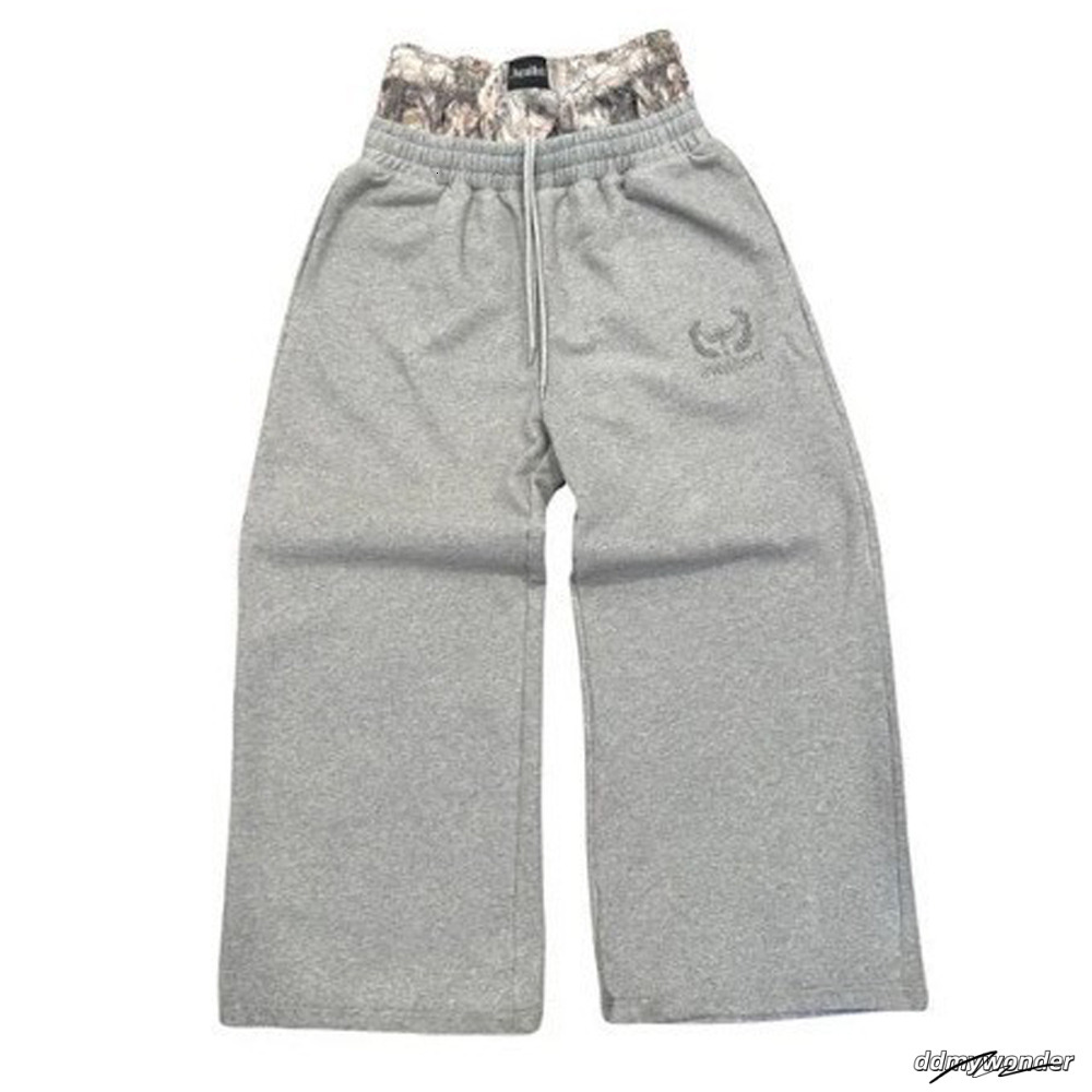 Men's Pants Double Cuffs Baggy Joggers Black Oversized Drawstring Flannel Lined Elastic Waistband Casual Streetwear Workout Daily Petite Y2k ddmy